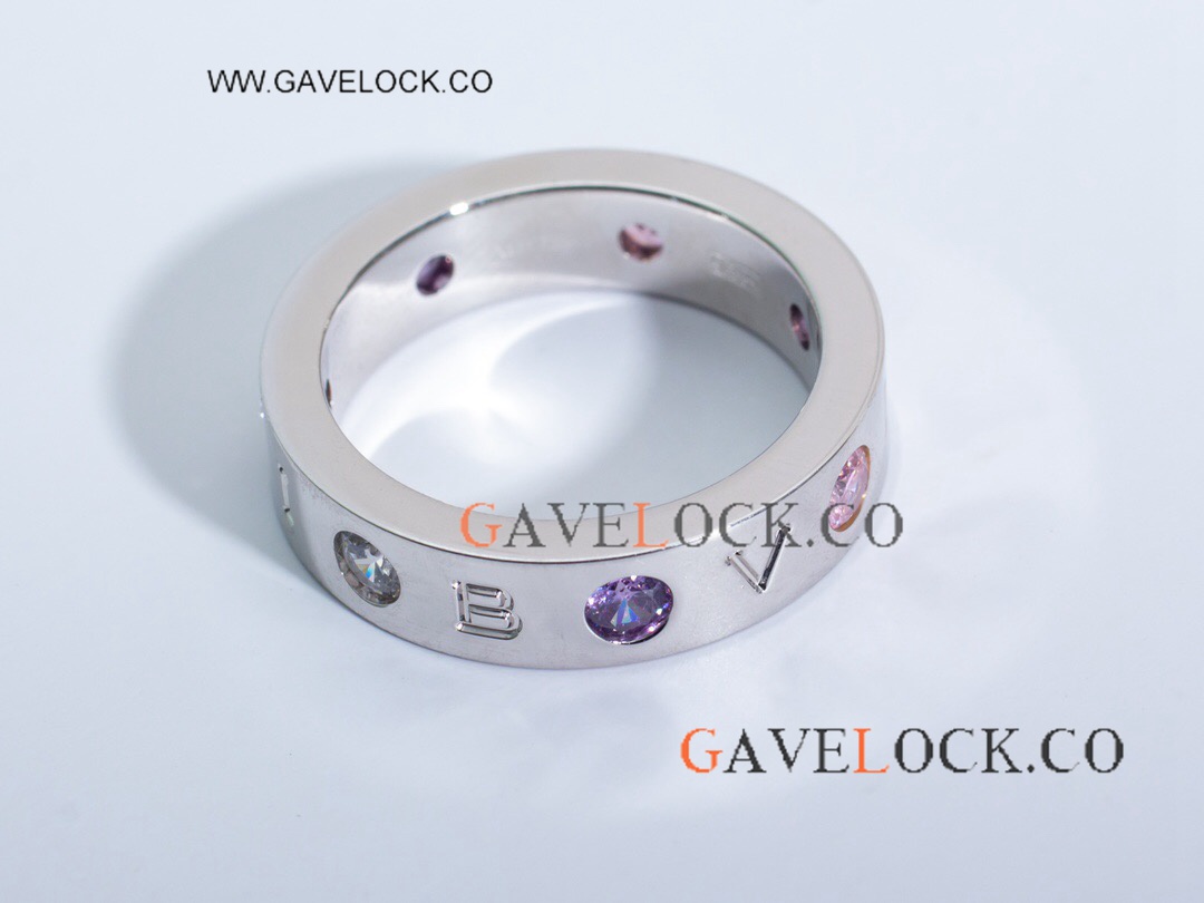 Best Quality Bvlg@ri Stainless Steel Silver Rainbow Ring